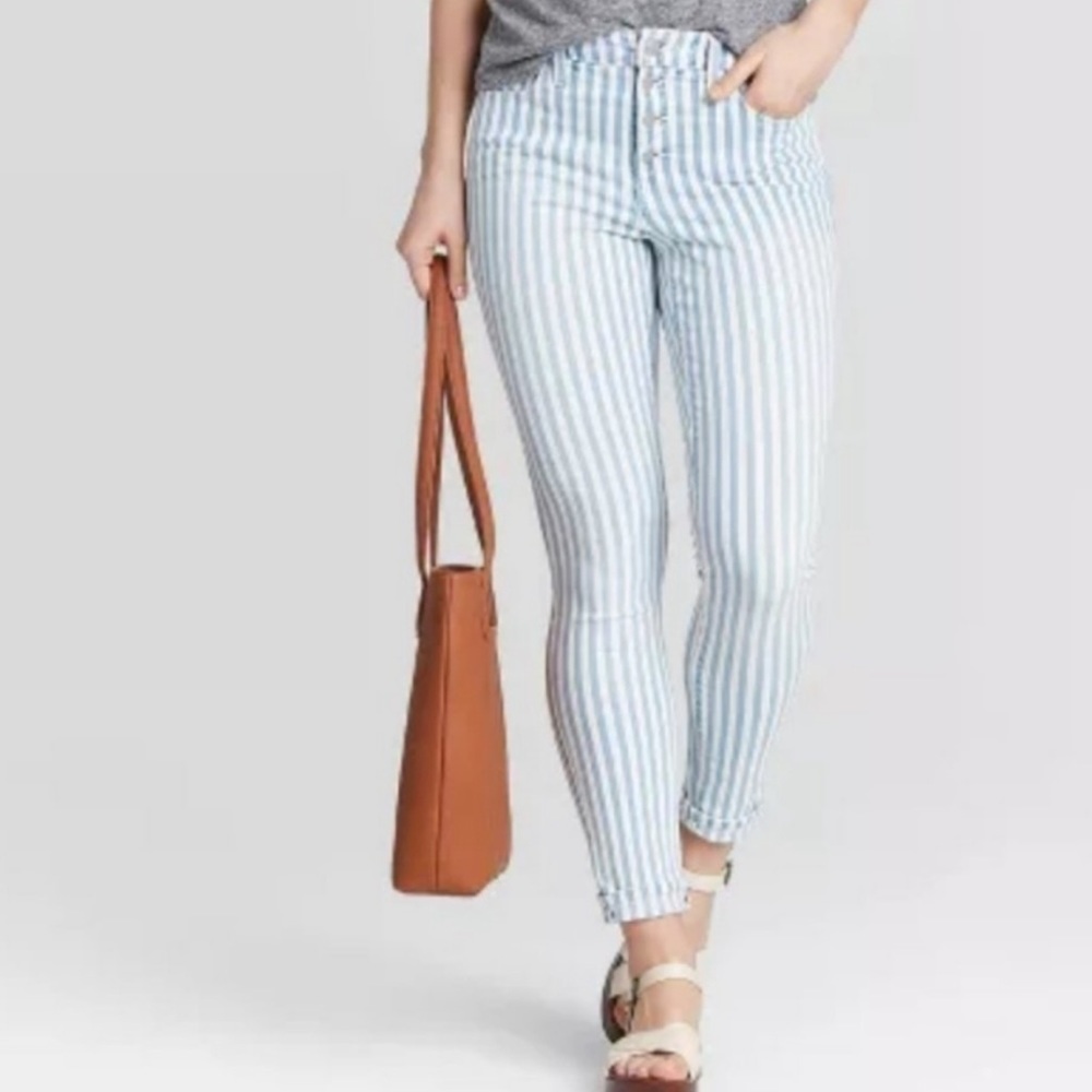 4TH OF JULY*** Blue&White Striped Jeans​